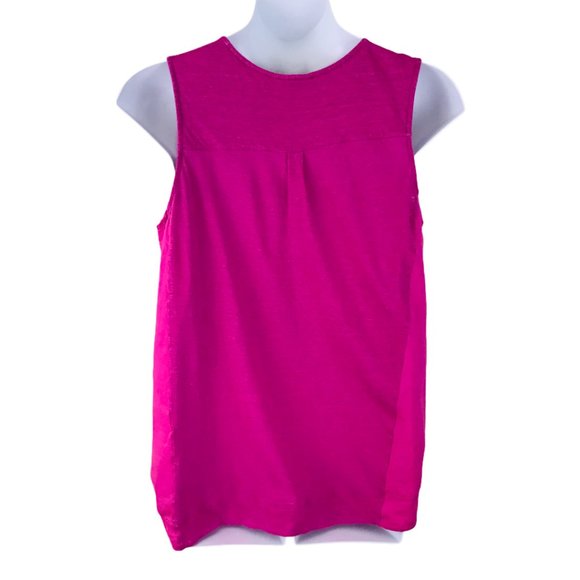J. JILL Women's Pink Love Linen Mixed Media Top - Picture 3 of 6